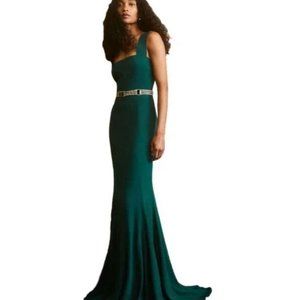 Reformation Dress Ballina Maxi Mermaid Gown Green Square Neck 4